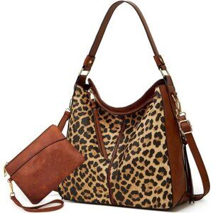 Large Trendy Tote Bag for Women, Leopard